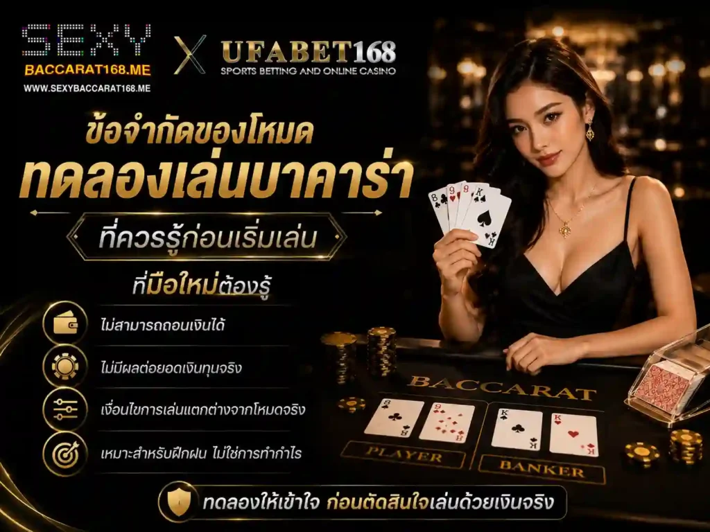 ข้อจำกัดของโหมด ทดลองเล่นบาคาร่า