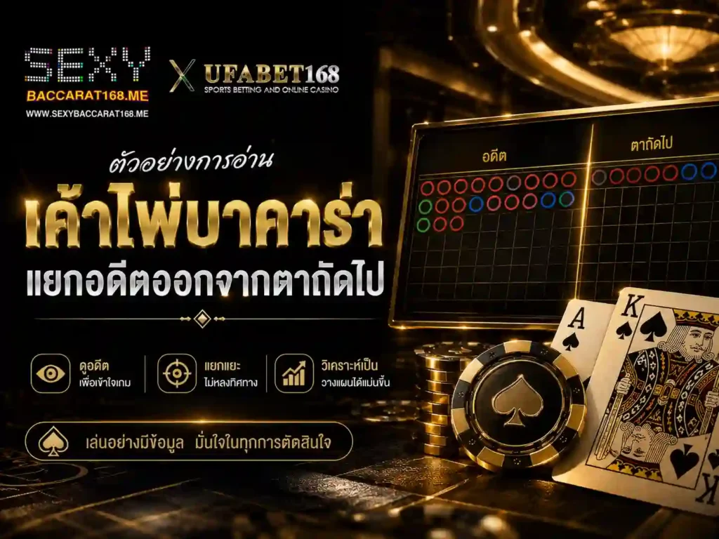 ตัวอย่างการอ่าน เค้าไพ่บาคาร่า แยกอดีตออกจากตาถัดไป