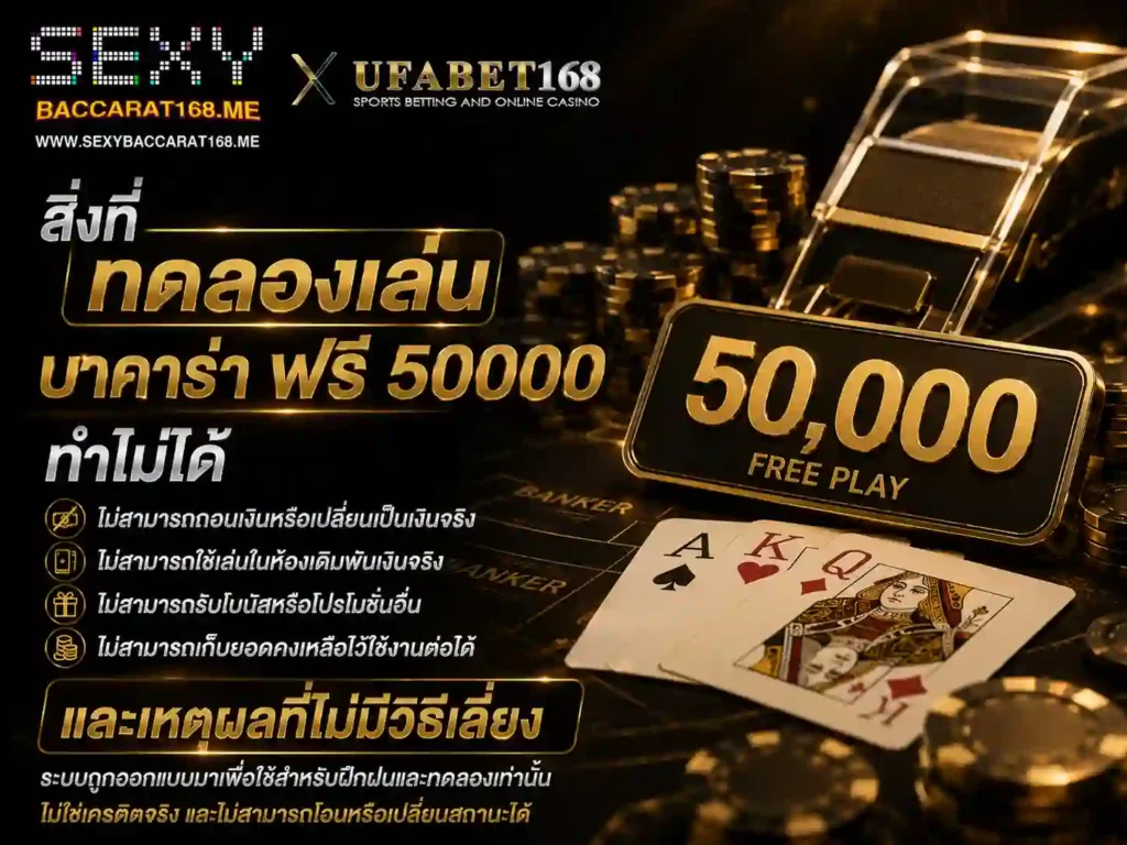 สิ่งที่ทดลองเล่นบาคาร่าฟรี 50000 ทำไม่ได้